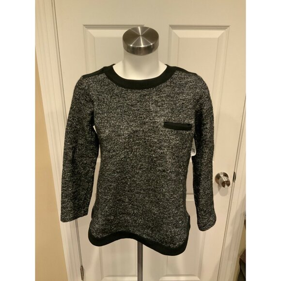 Madewell Gray Boiled Wool Blend Sweater w/ Zip Back, Size Small - Picture 1 of 5